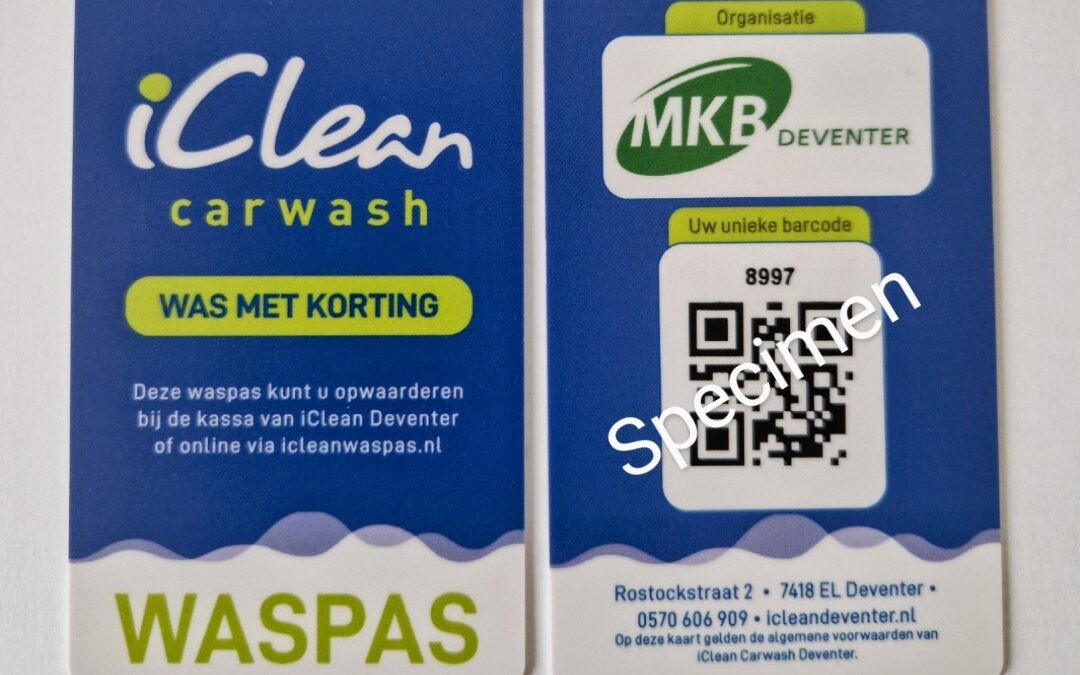 Mooie aanbieding van Iclean carwash…. de MKB waspas!